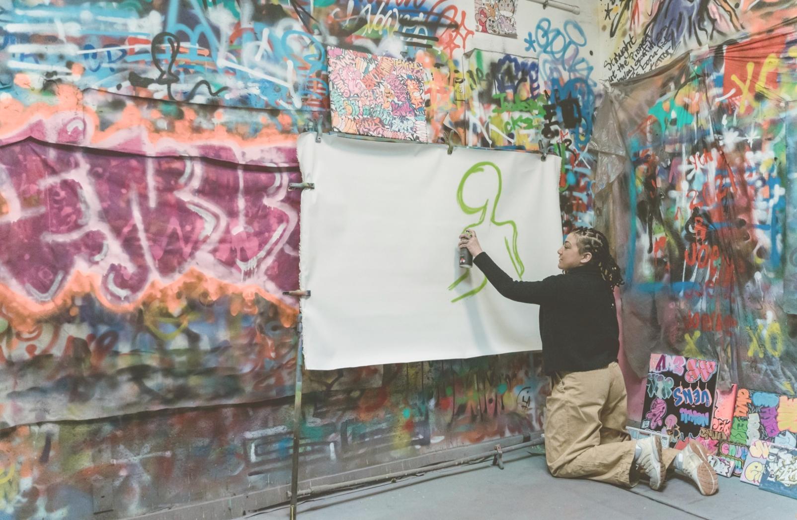 Œuvre aquarelle représentant un paysage urbain aux tons doux et harmonieux